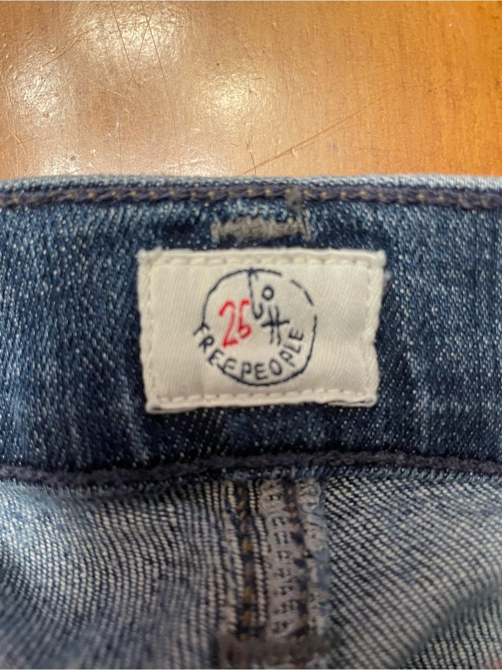 Free People/Citizens of Humanity-Women's Blue Patterned Flare Jeans - Picture 12 of 13